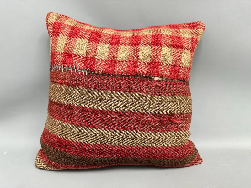 Pillow, Outdoor Cushion Cover, Vintage Kilim Pillow, Home Decor Pillow, Ethnical Kilim Rug Pillow, 18x18 Beige Pillow Case, Bed Cushion Cover - 4