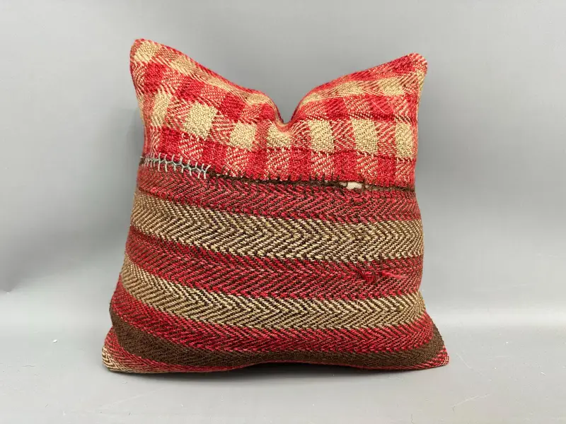 Pillow, Outdoor Cushion Cover, Vintage Kilim Pillow, Home Decor Pillow, Ethnical Kilim Rug Pillow, 18x18 Beige Pillow Case, Bed Cushion Cover - 1