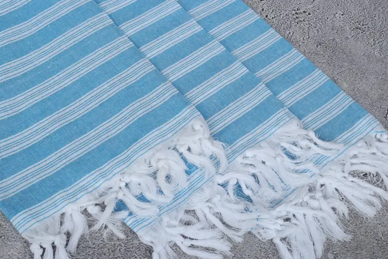 Pool Towels, 70x40 Cotton Striped Towel, Boyfriend Christmas Gift, Eco-Friendly Turkish Towel, Soft towel, Embroidered Towel, Bridal Shower Favors - 5