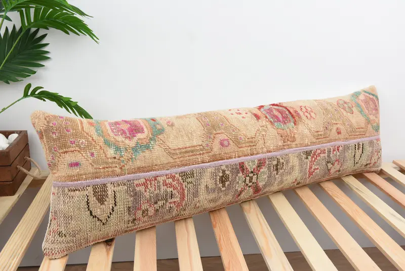 Rustic Cushion, 12x43 Beige Cushion Cover, Interior Designer Pillow, Kilim Pillow Cover, Ethnical Kilim Rug Pillow, Cushion Cover - 4