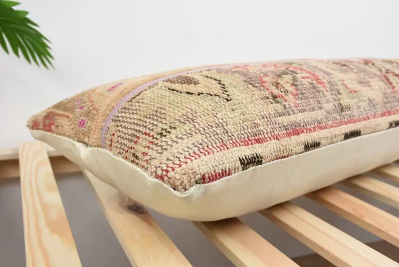 Rustic Cushion, 12x43 Beige Cushion Cover, Interior Designer Pillow, Kilim Pillow Cover, Ethnical Kilim Rug Pillow, Cushion Cover - 6