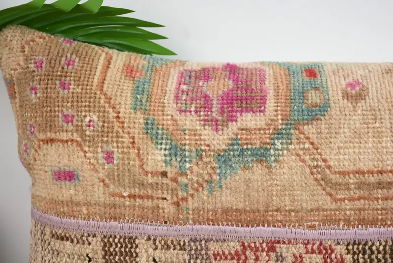 Rustic Cushion, 12x43 Beige Cushion Cover, Interior Designer Pillow, Kilim Pillow Cover, Ethnical Kilim Rug Pillow, Cushion Cover - 2