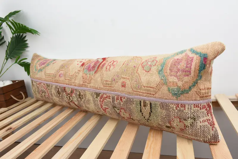 Rustic Cushion, 12x43 Beige Cushion Cover, Interior Designer Pillow, Kilim Pillow Cover, Ethnical Kilim Rug Pillow, Cushion Cover - 5