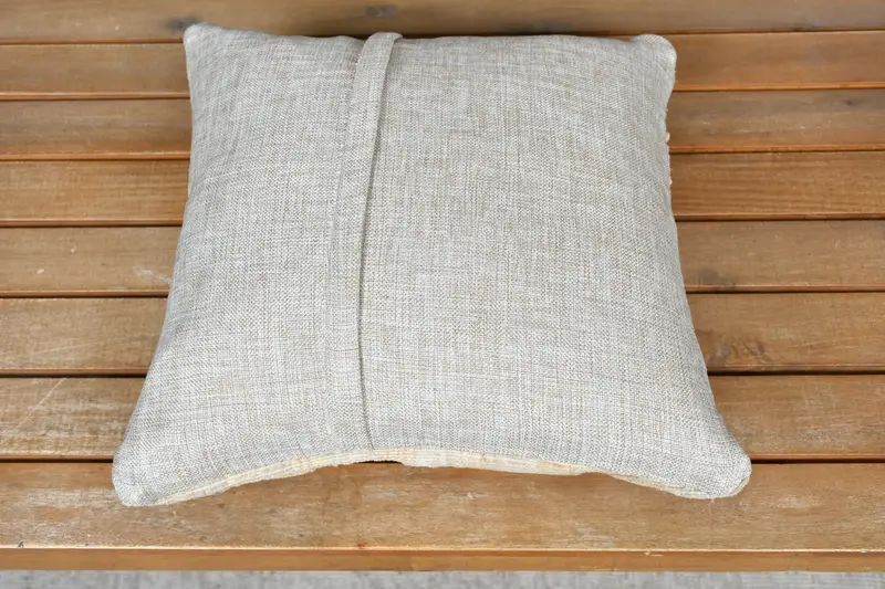 Ethnical Kilim Rug Pillow, Turkish Kilim Pillow, Pillow Cover, Ethnic Throw Cushion Cover, Kilim Pillow Cover, 14x14 Beige Pillow Case - 5