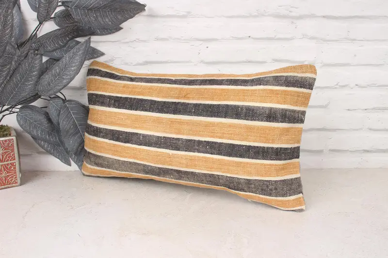 Handwoven Pillow Cover Pillow Cover, Pillow, Home Decor Pillow, Aesthetic Pillow Cover, 10x20 Orange Pillow Cover, Gift Pillow, Vintage Pillow - 4