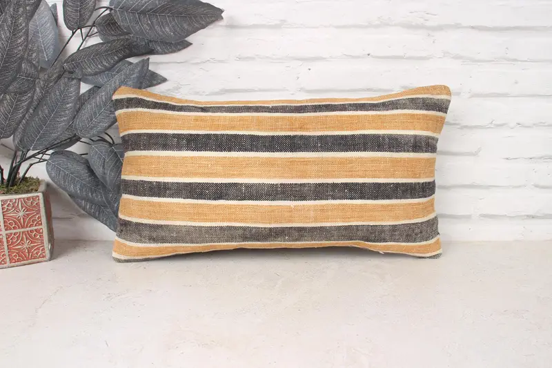 Handwoven Pillow Cover Pillow Cover, Pillow, Home Decor Pillow, Aesthetic Pillow Cover, 10x20 Orange Pillow Cover, Gift Pillow, Vintage Pillow - 1