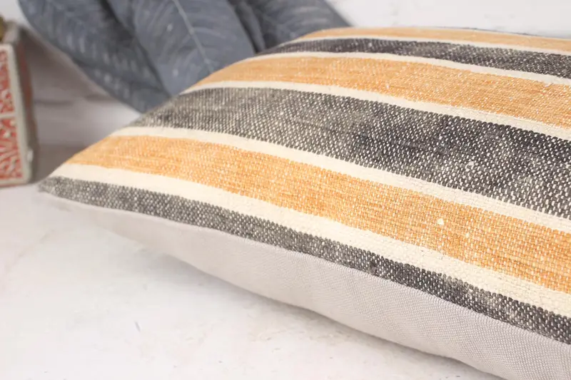 Handwoven Pillow Cover Pillow Cover, Pillow, Home Decor Pillow, Aesthetic Pillow Cover, 10x20 Orange Pillow Cover, Gift Pillow, Vintage Pillow - 6