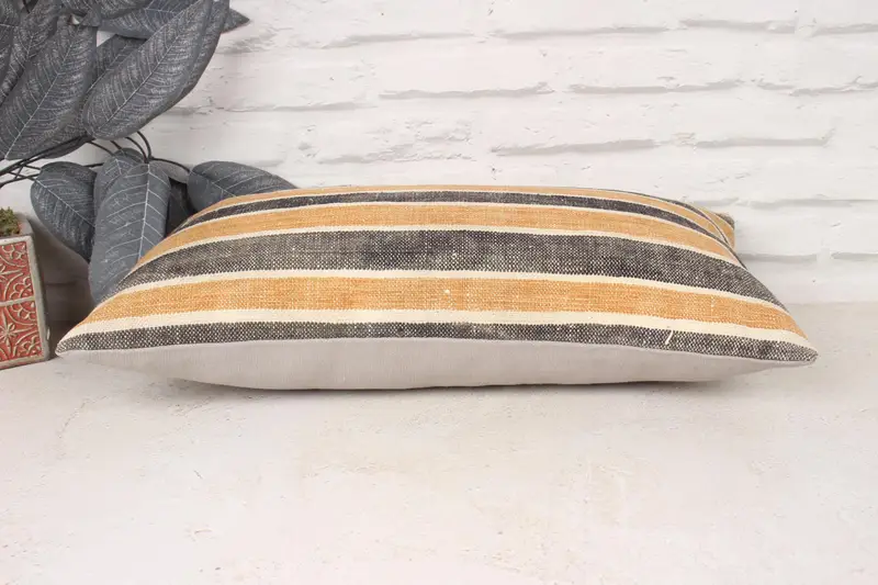 Handwoven Pillow Cover Pillow Cover, Pillow, Home Decor Pillow, Aesthetic Pillow Cover, 10x20 Orange Pillow Cover, Gift Pillow, Vintage Pillow - 5