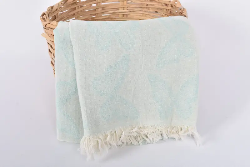Quick-Dry Beach Towel, Sand-Resistant Peshtemal, Bridal Shower Favor, Bridesmaid Gifts, 68x36 Cotton Butterfly Pattern Towel, Custom Towel - 5