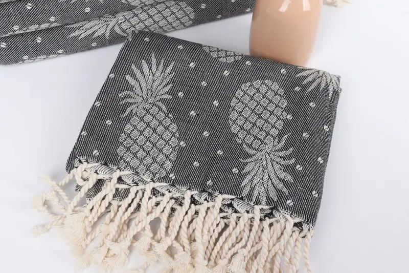 House Warming Gift, 80x40 Cotton Pineapple Design Towel, Custom Name Towel, Sand-free towel, Beach Towel Bulk, Personalized Bridesmaid Gift - 6