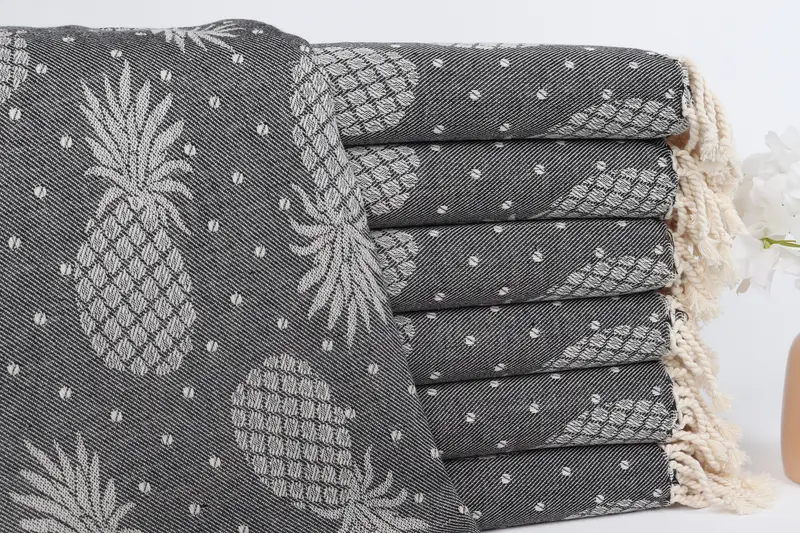 House Warming Gift, 80x40 Cotton Pineapple Design Towel, Custom Name Towel, Sand-free towel, Beach Towel Bulk, Personalized Bridesmaid Gift - 2