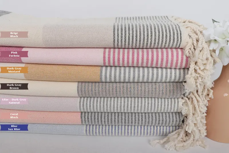 Organic Turkish towel, Custom Wedding Gifts, Turkish towel, 70x40 Cotton Striped Towel, Bachelorette Towel, Hammam Towel USA, Bridal Shower Gifts - 2