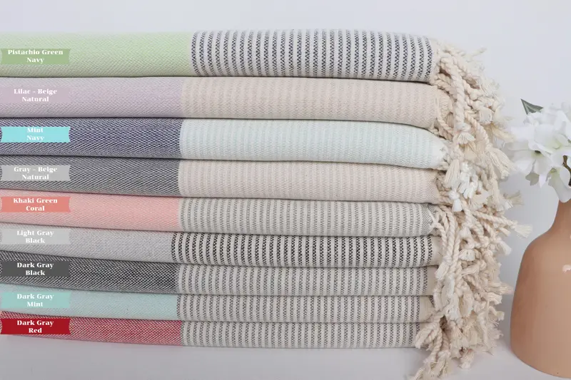 Organic Turkish towel, Custom Wedding Gifts, Turkish towel, 70x40 Cotton Striped Towel, Bachelorette Towel, Hammam Towel USA, Bridal Shower Gifts - 1