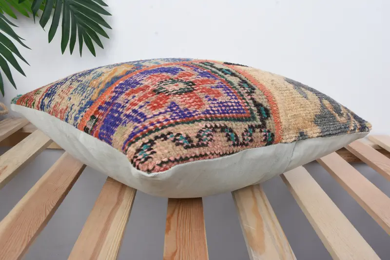 Interior Designer Pillow, Pillow Cover, Gift Pillow, Ethnical Kilim Rug Pillow, Nomadic Cushion, 16x16 Blue Cushion Cover, Turkish Rugs Cushion - 6