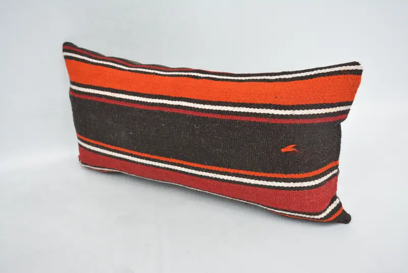 12x24 Orange Cushion Case, Boho Pillow, Handmade Kilim Cushion, Chair Pillow Case, Pillow Cover, Gift Pillow, Meditation Cushion Case - 4