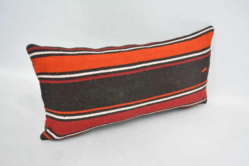 12x24 Orange Cushion Case, Boho Pillow, Handmade Kilim Cushion, Chair Pillow Case, Pillow Cover, Gift Pillow, Meditation Cushion Case - 3