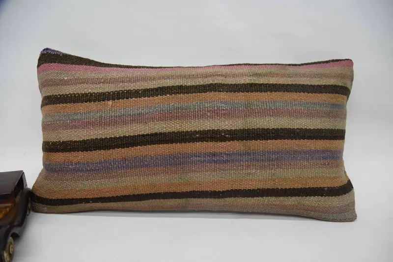 Aztec Pillow Sham, Cushion Case, Comfy Throw Pillow Case, Kilim Pillow, Vintage Pillow, 12x24 Orange Pillow, Tapestry Cushion, Kilim Pillow Cover - 4