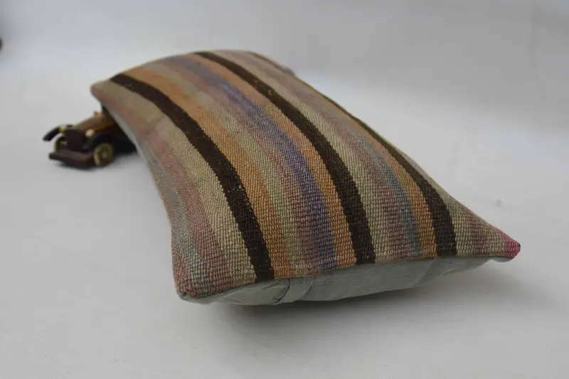 Aztec Pillow Sham, Cushion Case, Comfy Throw Pillow Case, Kilim Pillow, Vintage Pillow, 12x24 Orange Pillow, Tapestry Cushion, Kilim Pillow Cover - 6