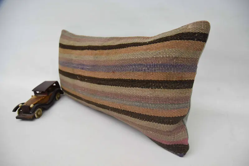 Aztec Pillow Sham, Cushion Case, Comfy Throw Pillow Case, Kilim Pillow, Vintage Pillow, 12x24 Orange Pillow, Tapestry Cushion, Kilim Pillow Cover - 3