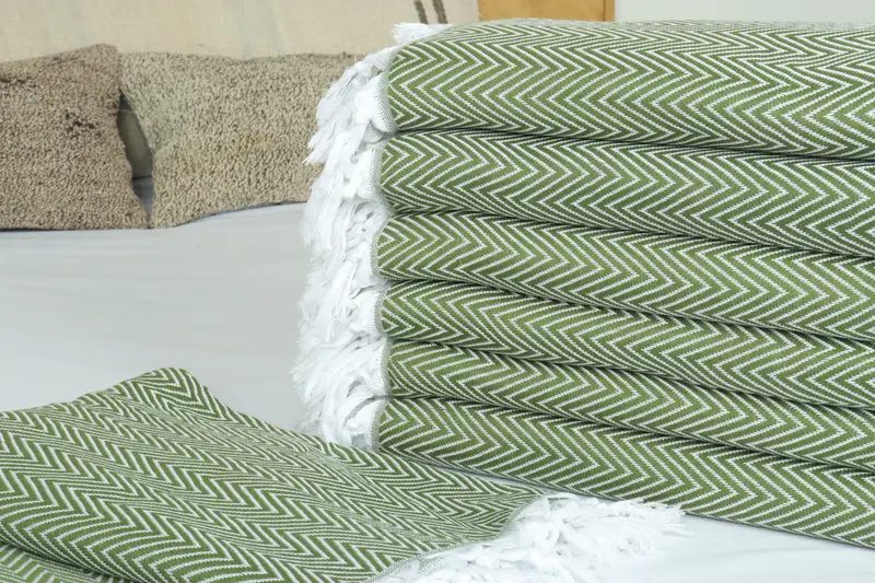 Nedime Hediyeleri, Şükran Günü masa örtüsü, eve taşınma hediyesi, düğün el yapımı hediye, 96x80 pamuklu chevron havlu, kanepe battaniyesi, battaniye atma - 3