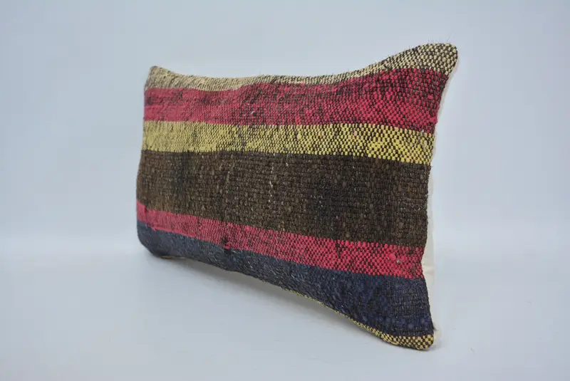 Cushion Case, Turkish Rugs Pillow Case, Lounge Throw Cushion, Home Decor Pillow, 12x20 Pink Cushion, Antique Pillows, Boho Pillow Sham Cover - 4