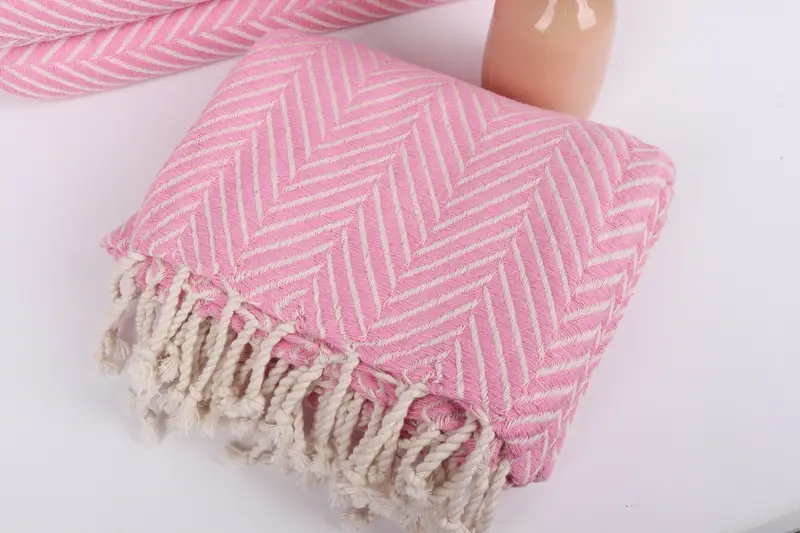 Cotton towel, Handmade Turkish Towel, 70x40 Cotton Striped Towel, Large Turkish Towel, Beach Size Towel, Gift For Coworker, Custom Beach Towel - 5