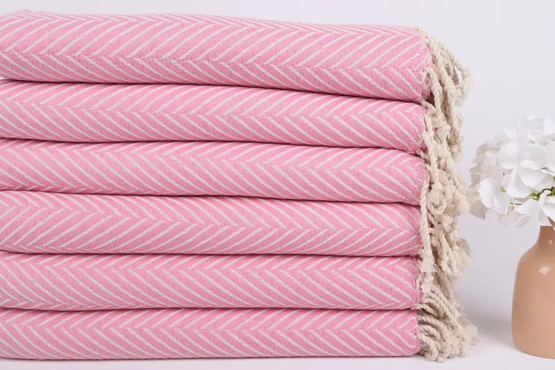 Cotton towel, Handmade Turkish Towel, 70x40 Cotton Striped Towel, Large Turkish Towel, Beach Size Towel, Gift For Coworker, Custom Beach Towel - 3