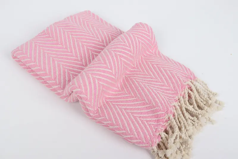 Cotton towel, Handmade Turkish Towel, 70x40 Cotton Striped Towel, Large Turkish Towel, Beach Size Towel, Gift For Coworker, Custom Beach Towel - 6