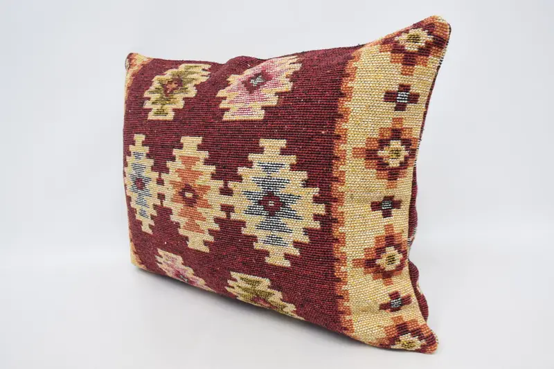 Decorative Throw Pillow Case, 20x28 Red Pillow Case, Pillow Case, Kilim Pillow, Vintage Pillow, Turkish Bench Pillow Sham, Turkish Pillow - 4