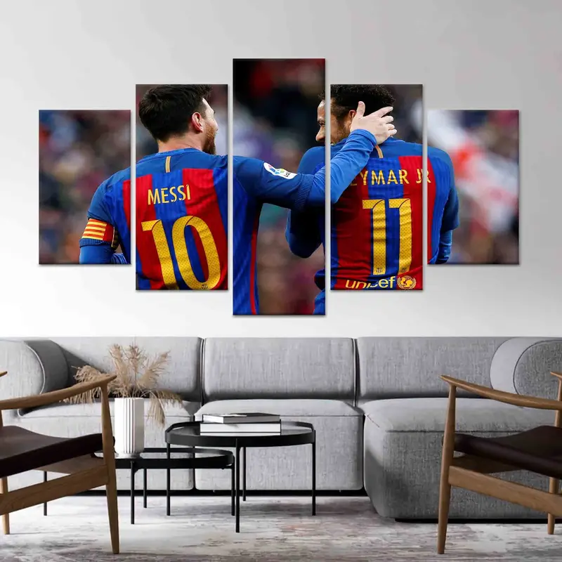Zarif Kanvas Tablo: Messi ve Neymar Futbol Kanvas Tablo