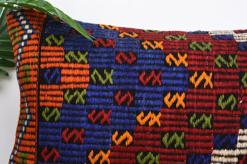 Vintage Pillow, 16x24 Blue Cushion Cover, Cushion Case, Lounge Throw Pillow Case, Interior Designer Pillow, Throw Kilim Pillow - 2