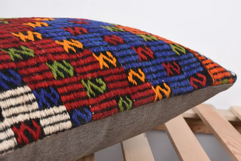 Vintage Pillow, 16x24 Blue Cushion Cover, Cushion Case, Lounge Throw Pillow Case, Interior Designer Pillow, Throw Kilim Pillow - 7