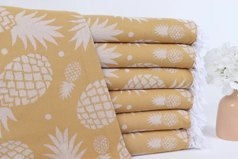Custom Bath Towel, Travel Towel, Absorbent Turkish towel, 70x36 Cotton Pineapple Design Towel, Wedding Gift, Welcome Wedding Gift, Bridesmaid Gifts - 2