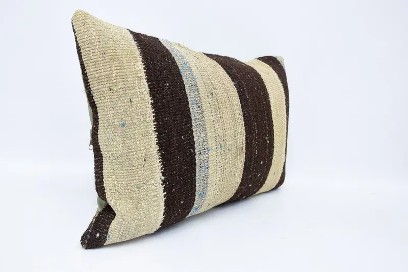 Turkish Pillow, 16x24 Beige Cushion, Cushion, Boho Throw Cushion, Ethnical Kilim Rug Pillow, Interior Designer Pillow, Anatolian Pillow Cover - 3