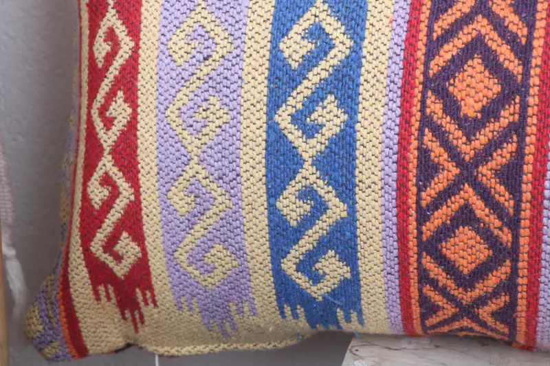 Vintage Kilim Pillow, Boho Pillow Sham Cover, Interior Designer Pillow, Ottoman Pillow, 12x48 Red Pillow Case, Pillow Cover - 3