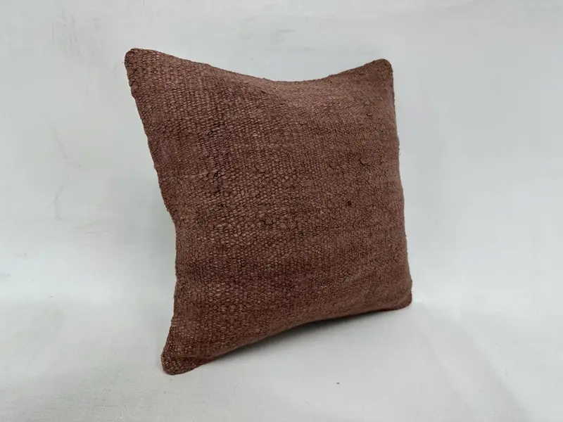 Gift Pillow, Throw Kilim Pillow, Turkish Kilim Pillow, Bolster Pillow Case, Sofa Bolster Cushion, Cushion Cover, 16x16 Brown Pillow Sham - 3