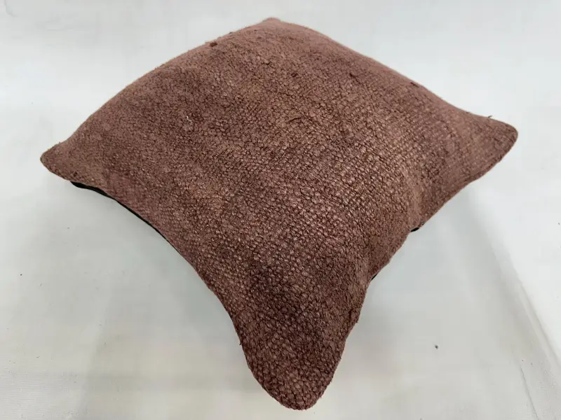 Gift Pillow, Throw Kilim Pillow, Turkish Kilim Pillow, Bolster Pillow Case, Sofa Bolster Cushion, Cushion Cover, 16x16 Brown Pillow Sham - 6