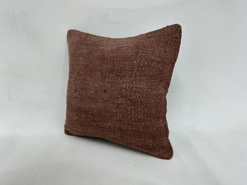 Gift Pillow, Throw Kilim Pillow, Turkish Kilim Pillow, Bolster Pillow Case, Sofa Bolster Cushion, Cushion Cover, 16x16 Brown Pillow Sham - 4