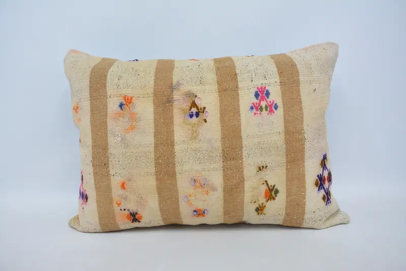 Geometric Embroidered Pillow, 20x28 Inches Decorative Pillow - 1