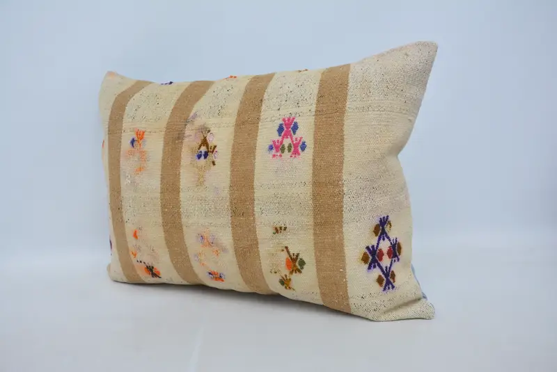 Geometric Embroidered Pillow, 20x28 Inches Decorative Pillow - 4