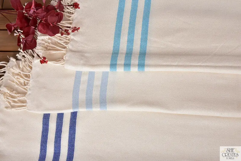 Hammam towel, Bachelorette Party Decorations, Fringed Turkish towel for poolside, Bachelorette Gifts, 70x40 Cotton Striped Towel, Home Decor Towel - 4