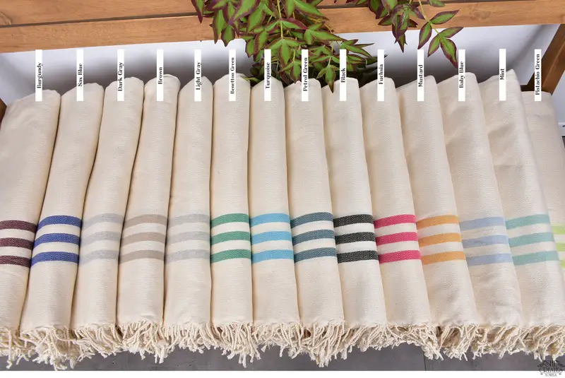 Hammam towel, Bachelorette Party Decorations, Fringed Turkish towel for poolside, Bachelorette Gifts, 70x40 Cotton Striped Towel, Home Decor Towel - 2