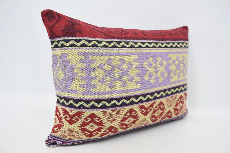 Boho Pillow, Boho Throw Pillow Cover, Pillow Cover, Pillow for Couch, Muted Cushion, Kilim Pillow Cover, 20x28 Purple Pillow Cover - 3