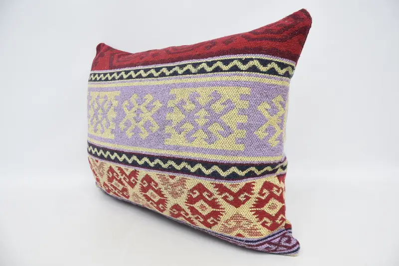 Boho Pillow, Boho Throw Pillow Cover, Pillow Cover, Pillow for Couch, Muted Cushion, Kilim Pillow Cover, 20x28 Purple Pillow Cover - 4