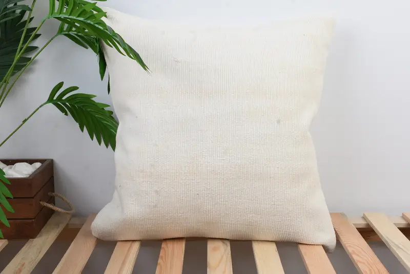 Pillow Sham, 20x20 White Cushion Cover, Boho Pillow, Pillow for Couch, Pillow for Sofa, Yoga Cushion, Nautical Throw Pillow Case, Meditation Pillow - 1