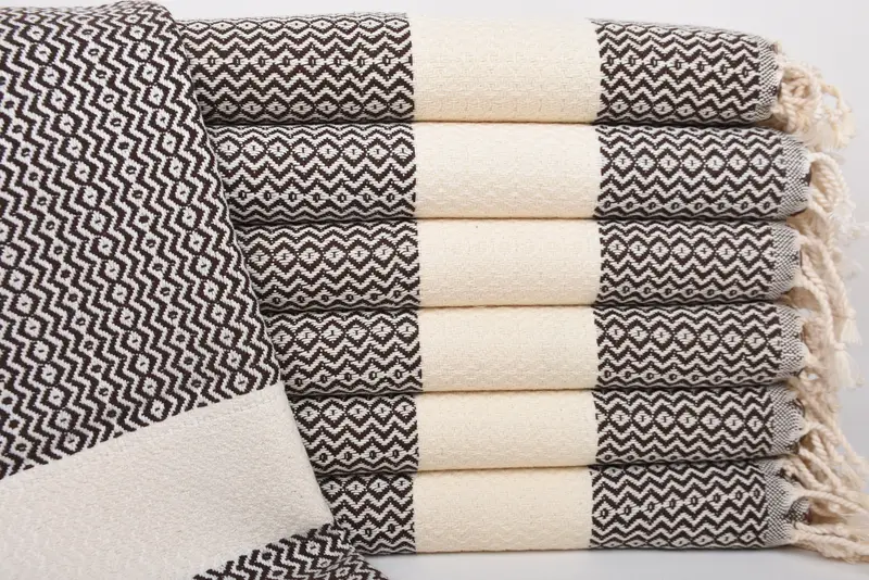 Organic Towel, Personalized Gift, Custom Hand Towel, Wedding Gift, 40x18 Cotton Zigzag Towel, Bridal Shower Favors, Personalized Gift For Her - 1