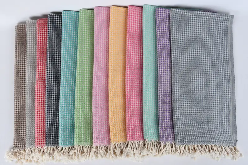 44x22 Cotton Waffle Towel, Turkish Tea Towel, Personalized Gift, Summer Towel, Wedding Gift For Bride, Embroidery Towel, Turkish Towel Hand Towel - 3
