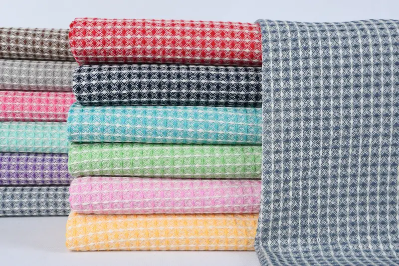 44x22 Cotton Waffle Towel, Turkish Tea Towel, Personalized Gift, Summer Towel, Wedding Gift For Bride, Embroidery Towel, Turkish Towel Hand Towel - 1