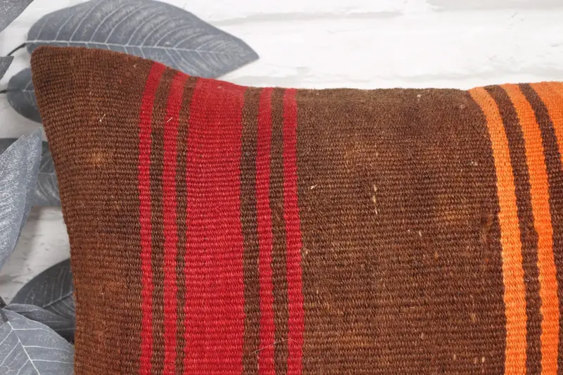 Boho Pillow Sham Cover, Floor Pillow, Boho Chic Cushion, 16x24 Brown Cushion, Turkish Pillow, Shabby Chic Pillow Cover, Cushion, Boho Pillow - 2