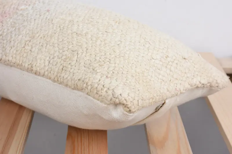 Cushion Case, Antique Pillows, Handmade Kilim Cushion, Wool Kilim Pillow Pillow Case, 8x16 Beige Cushion Case, Pillow for Couch - 7